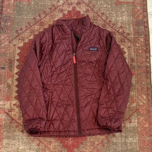 Patagonia Kids Maroon nano puff jacket size 12